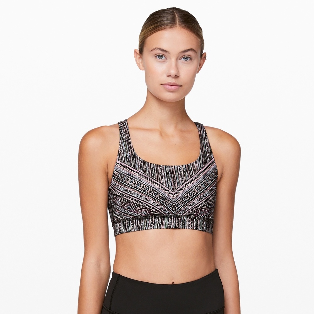Lululemon Tribal Pace Energy Bra White Black